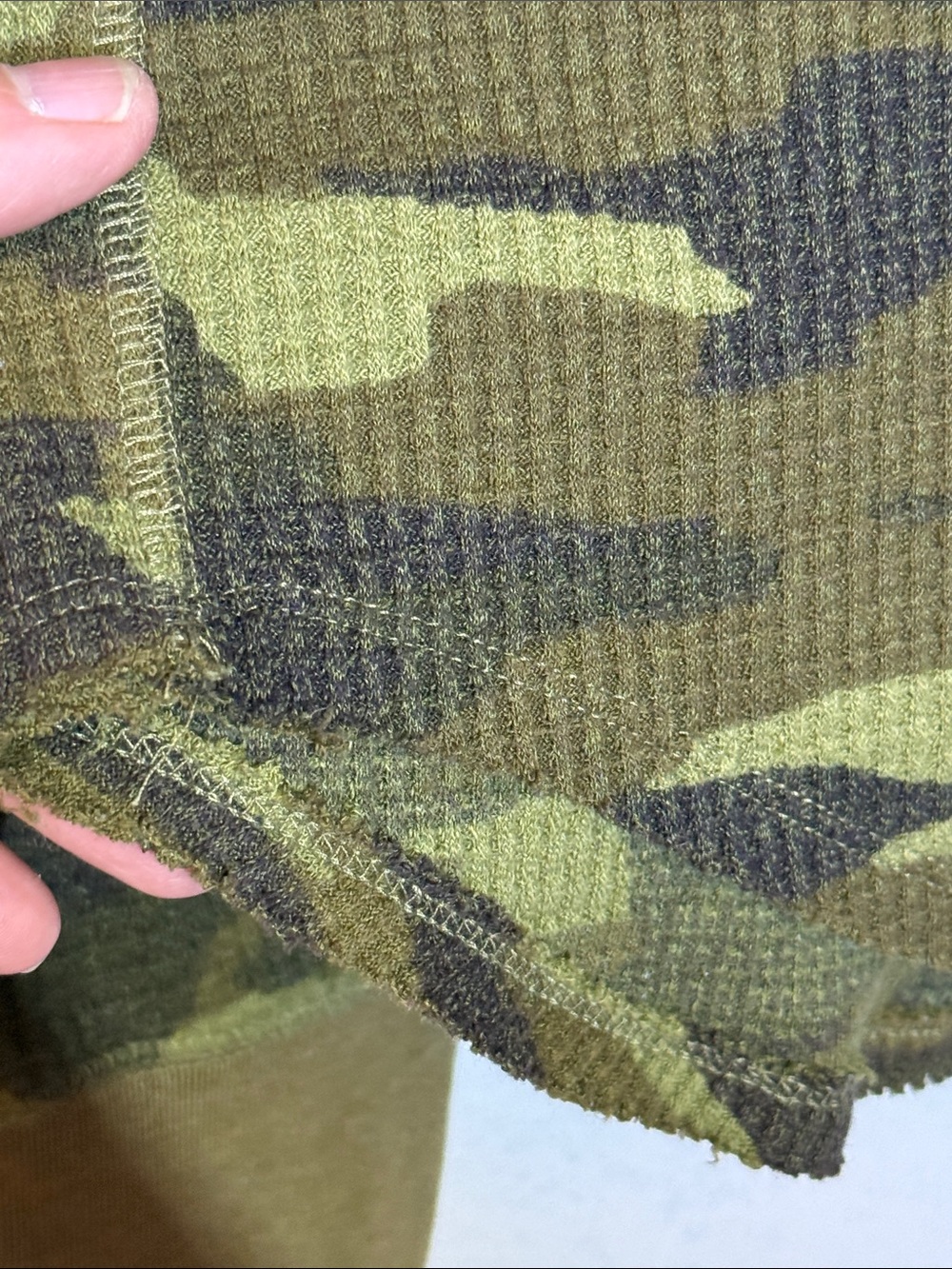 We The Free Olive Camo Henley Waffle Long Sleeve Top - Picture 8 of 10